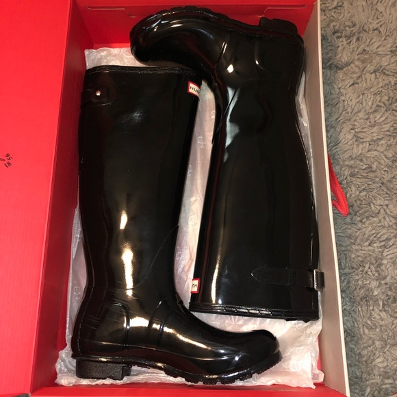 COPY - Hunter Tall Original Gloss Boots - Picture 1 of 7